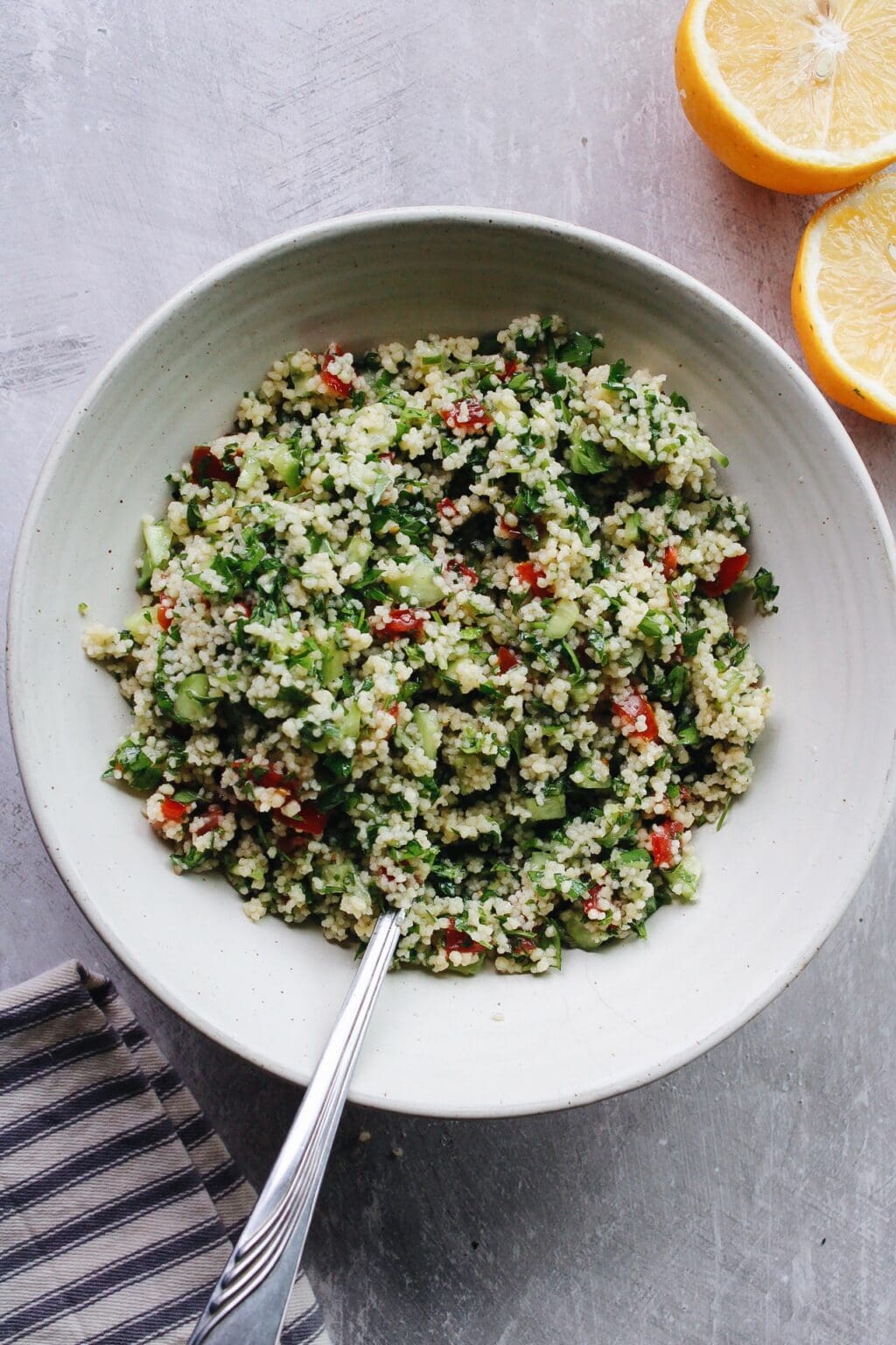 Couscous Tabbouleh Salad Recipe Quick Vegetarian The Fig Jar