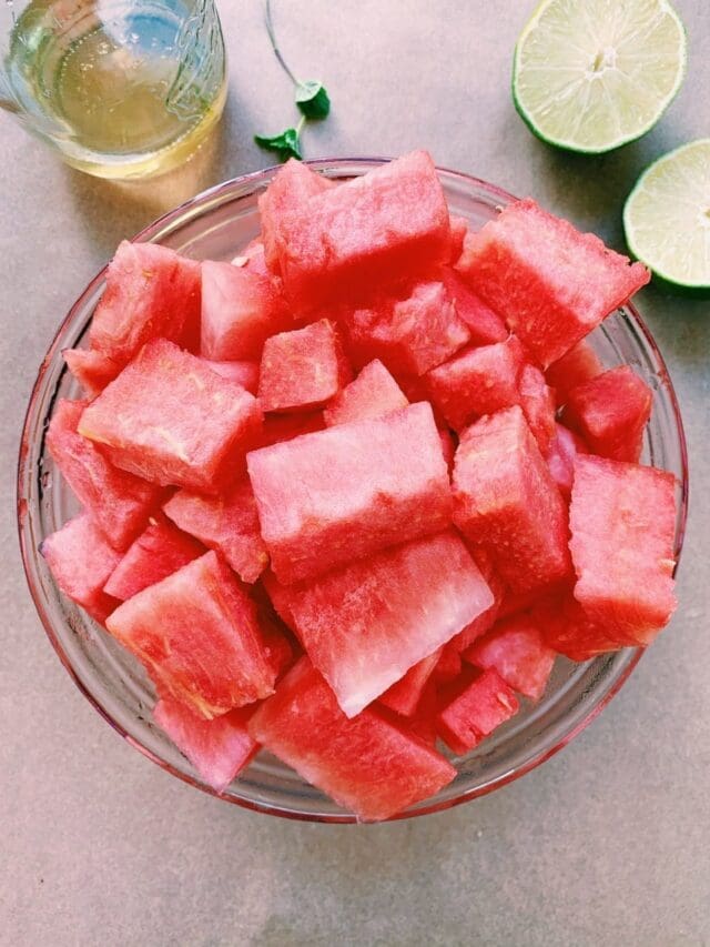 Ingredients for watermelon mint popsicles