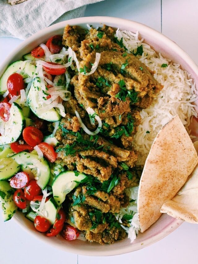 MEDITERRANEAN RICE BOWL WITH LAZY FALAFEL