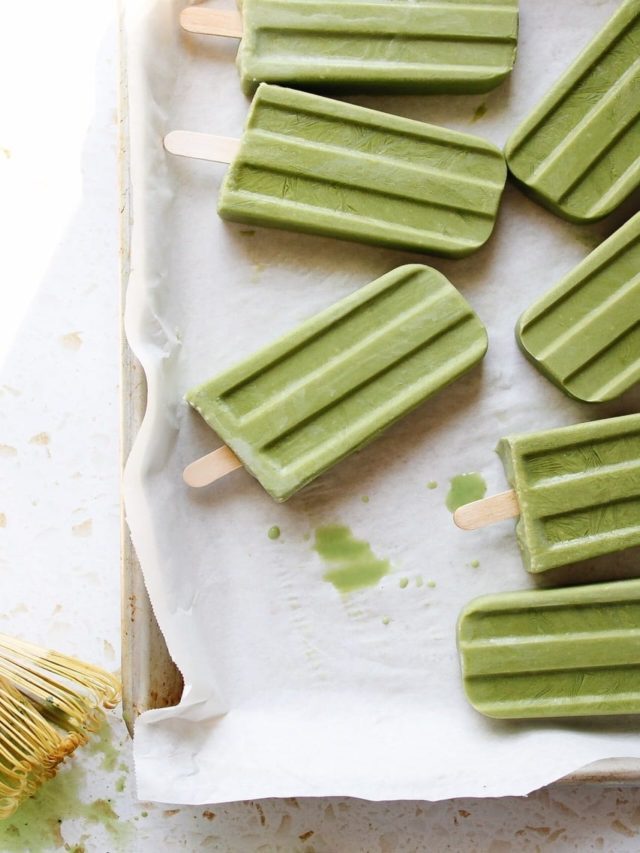 MATCHA POPSICLES WITH COCONUT MILK (DF, V)