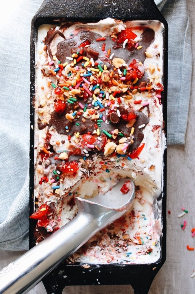 Ice cream sundae ice cream in a loaf pan
