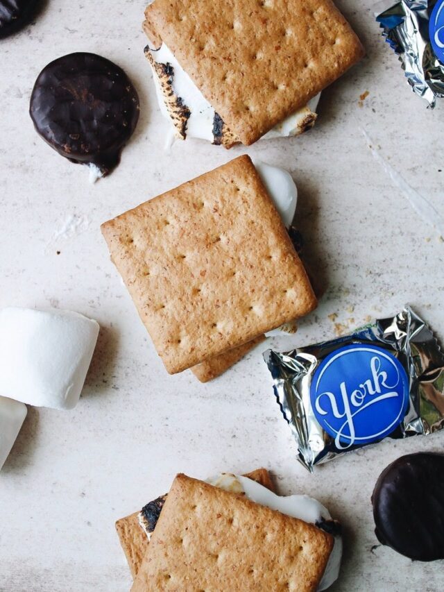 S’MORES WITH YORK PEPPERMINT PATTIES (S’MORKS!)