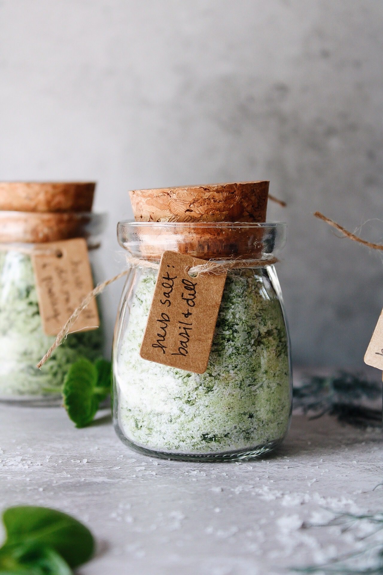 two jars of herb salt