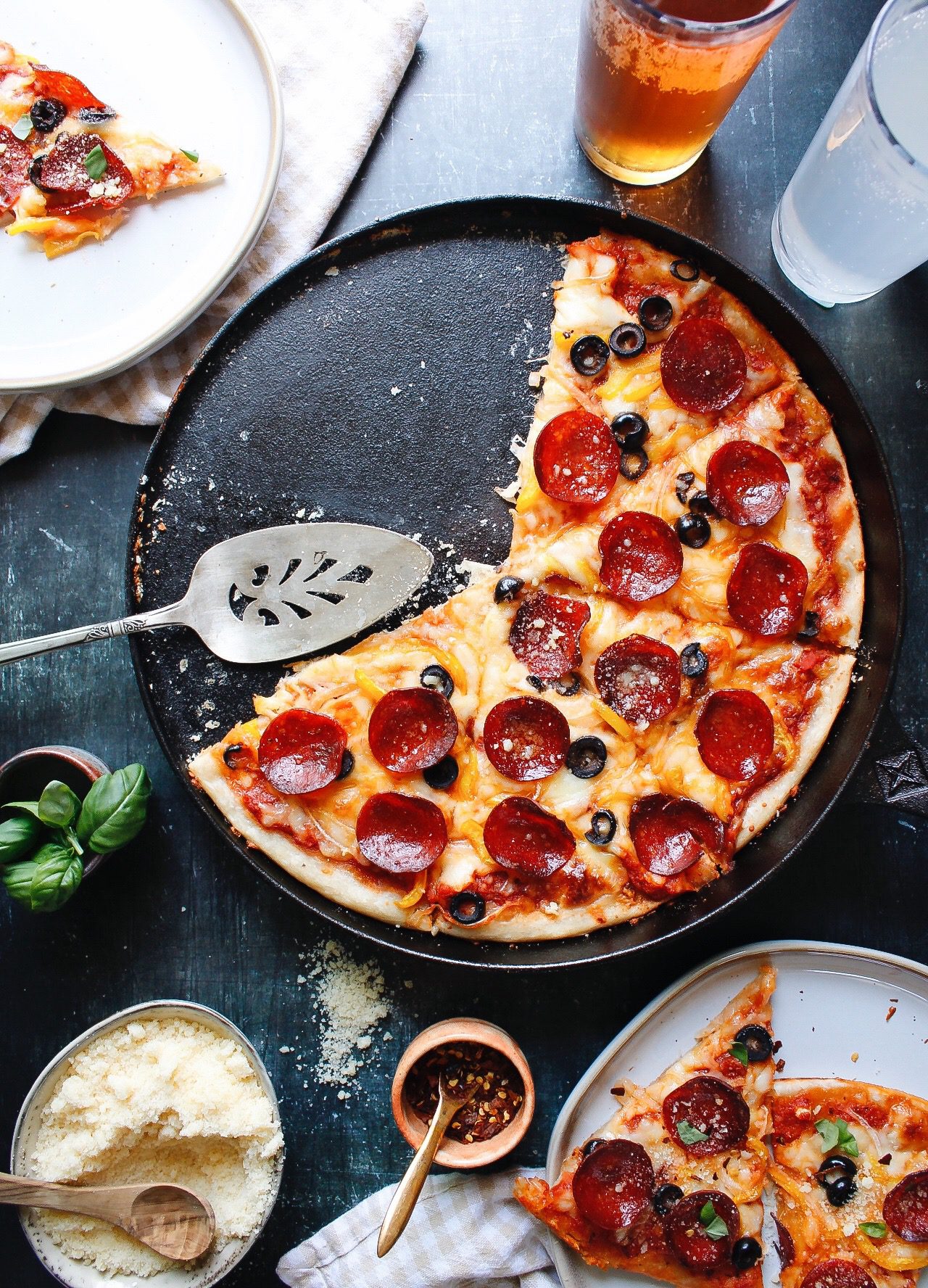 Cast Iron Whole Wheat & Herb Sourdough Pizza Crust Recipe