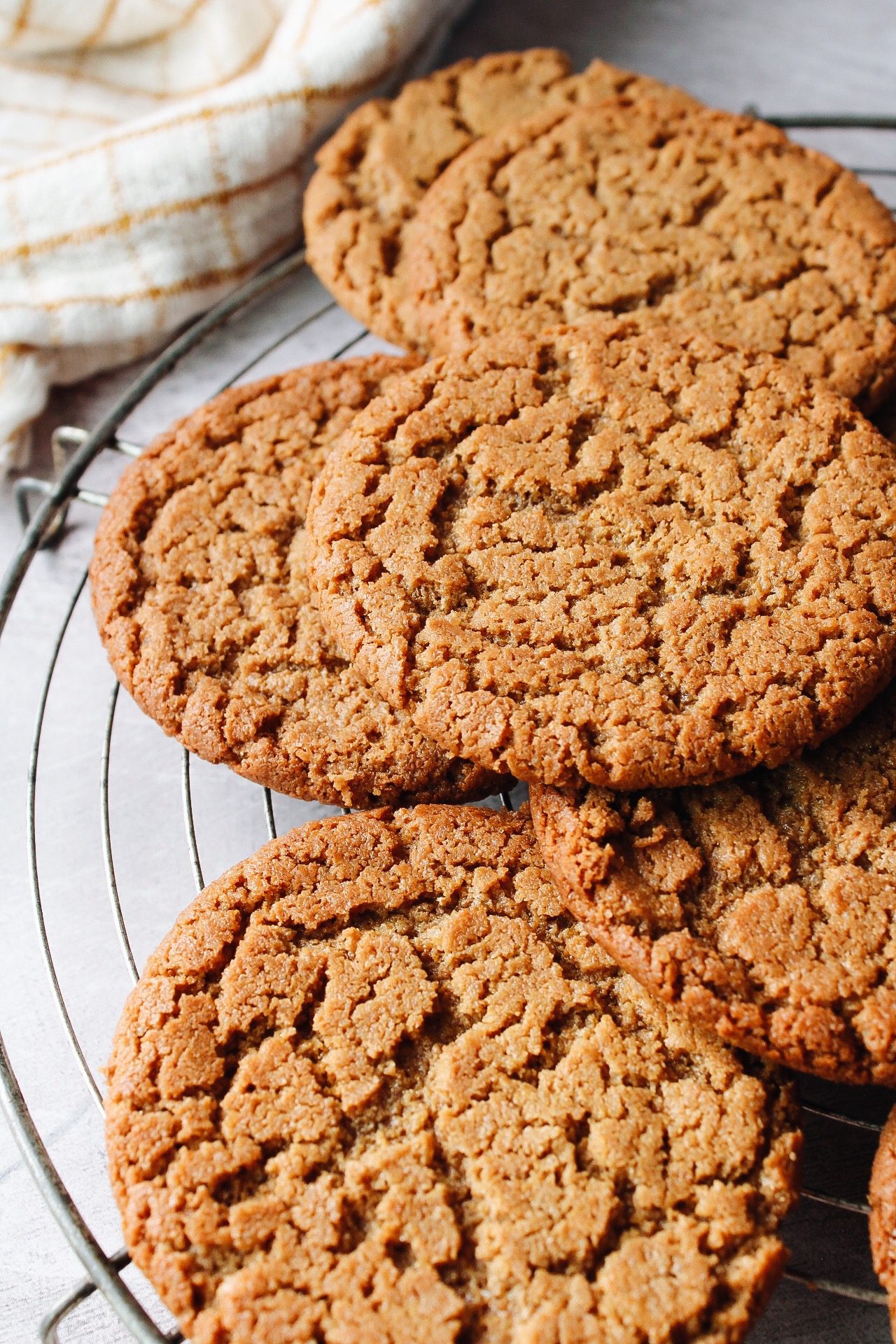 sunbutter cookies on an antique cooling rack