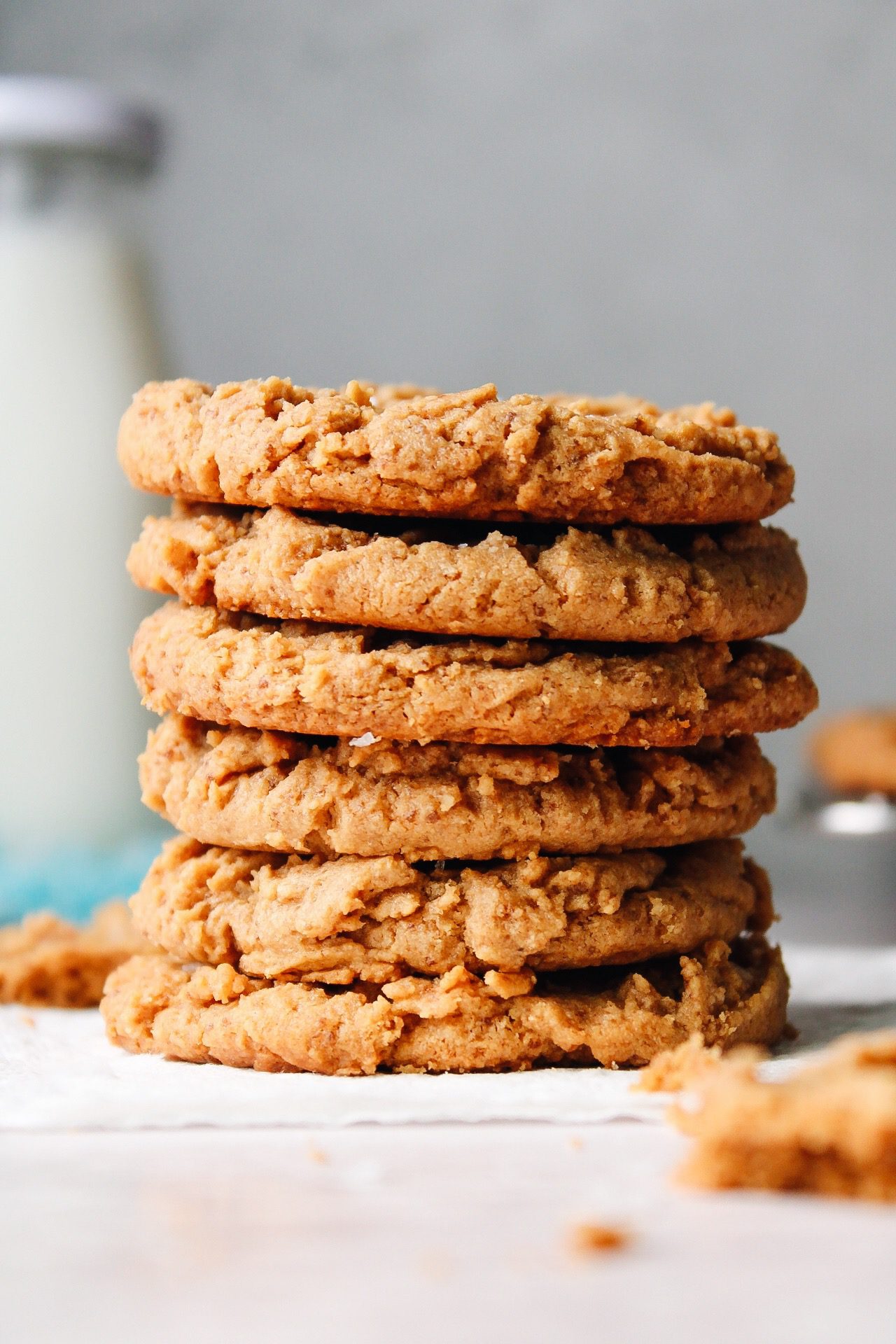 gluten free peanut butter cookies stacked