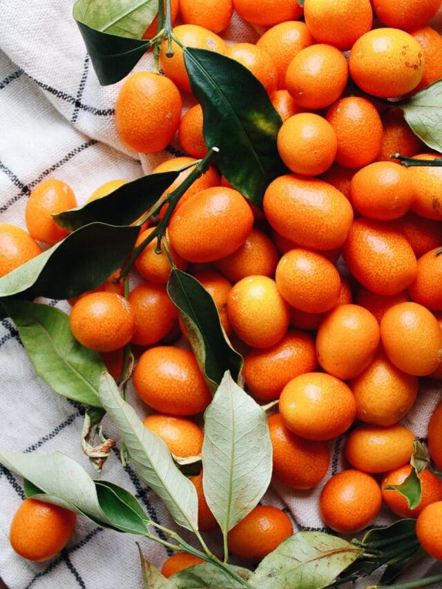 kumquats on a cloth napkin