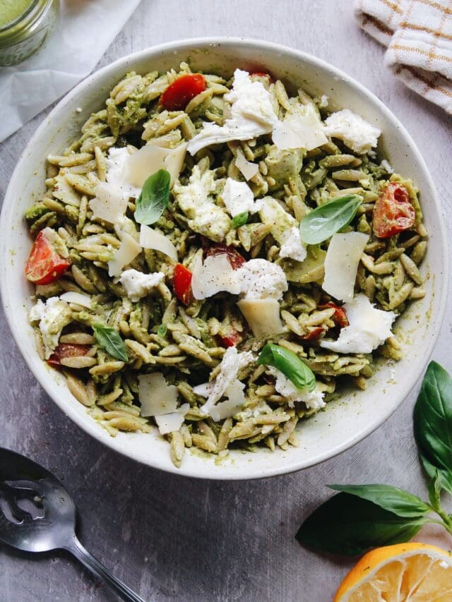 pesto orzo pasta salad