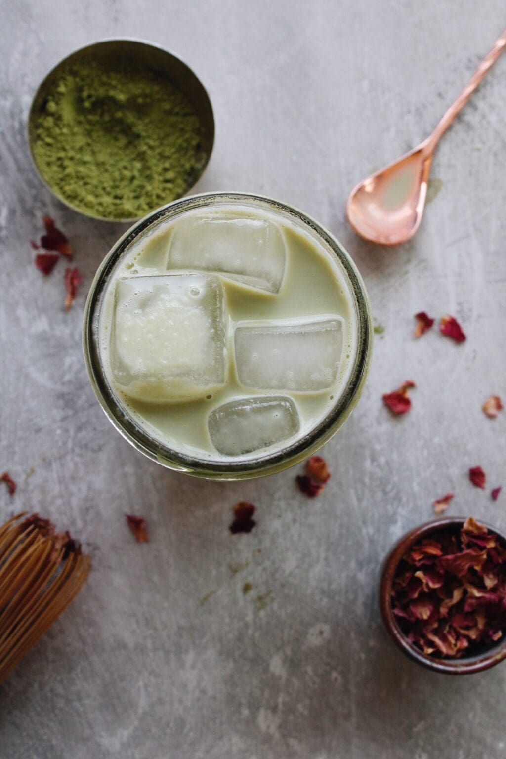 Rose Matcha Latte (Easy Recipe - Iced or Hot!) - The Fig Jar