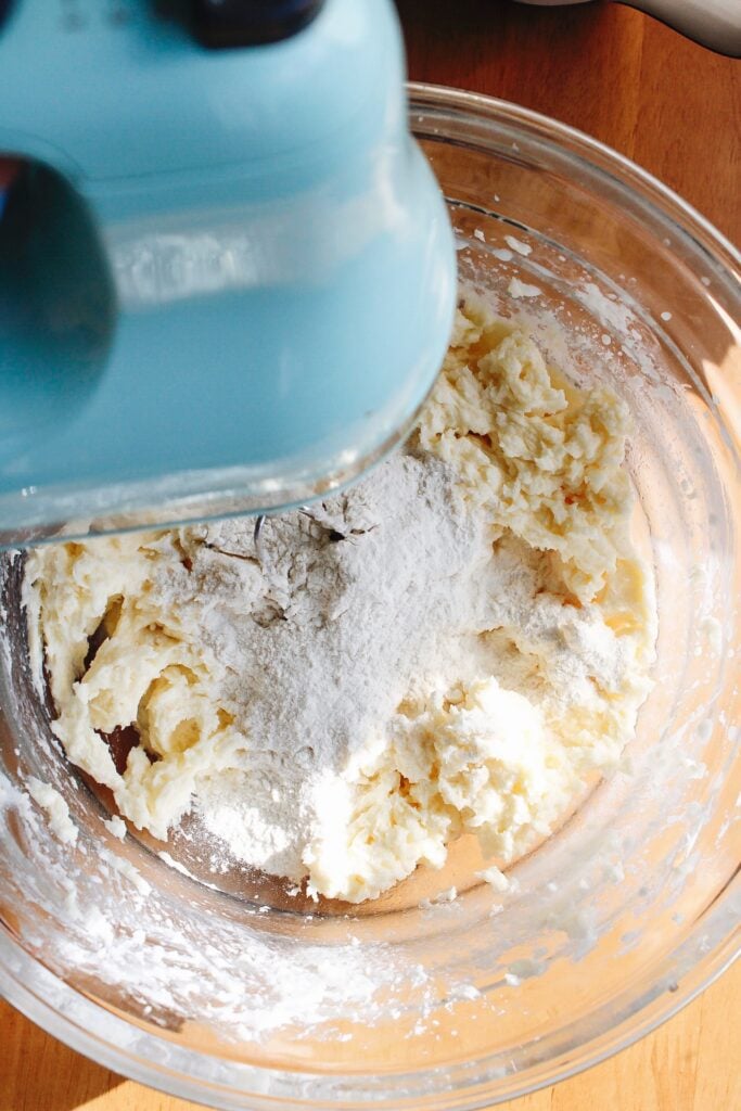 dry ingredients added to batter