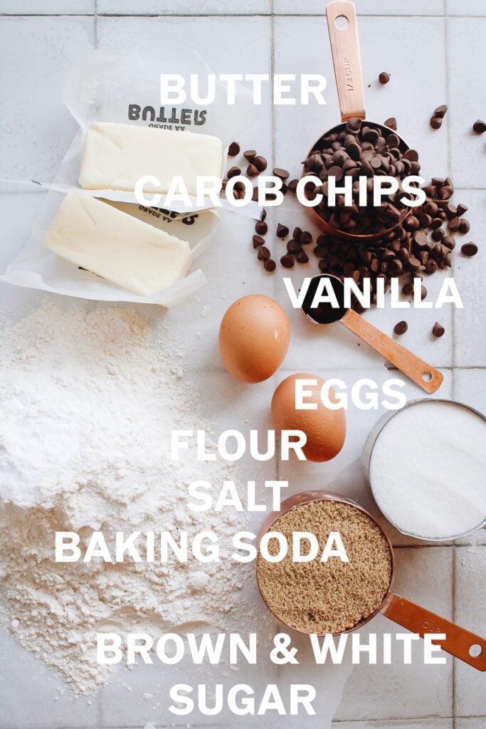 Ingredients for carob cookies 