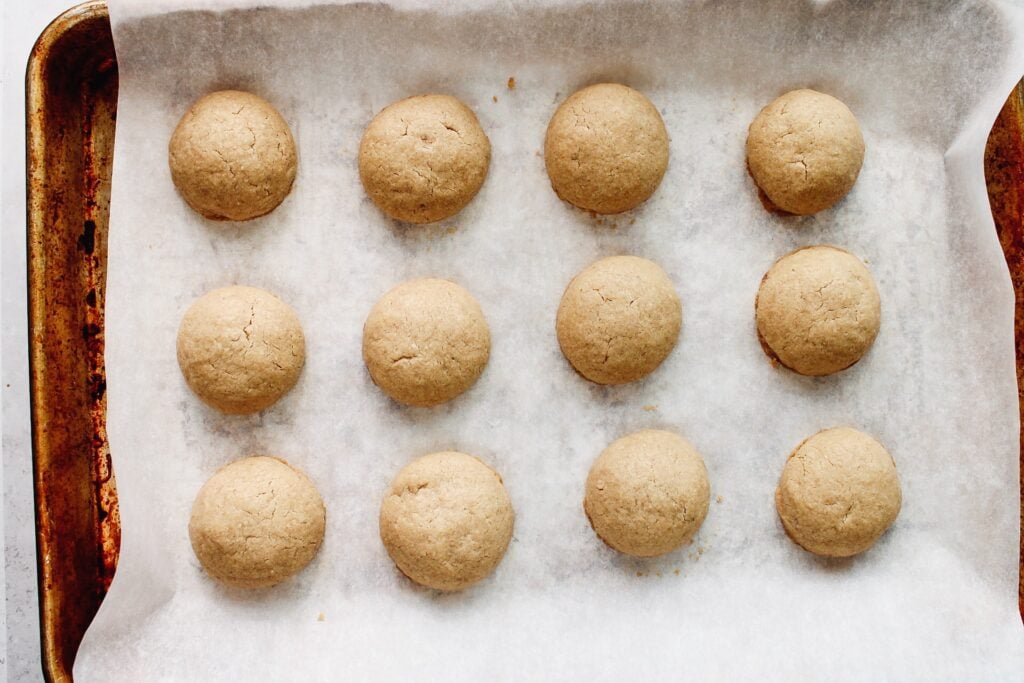 Chai shortbread cookies after baking