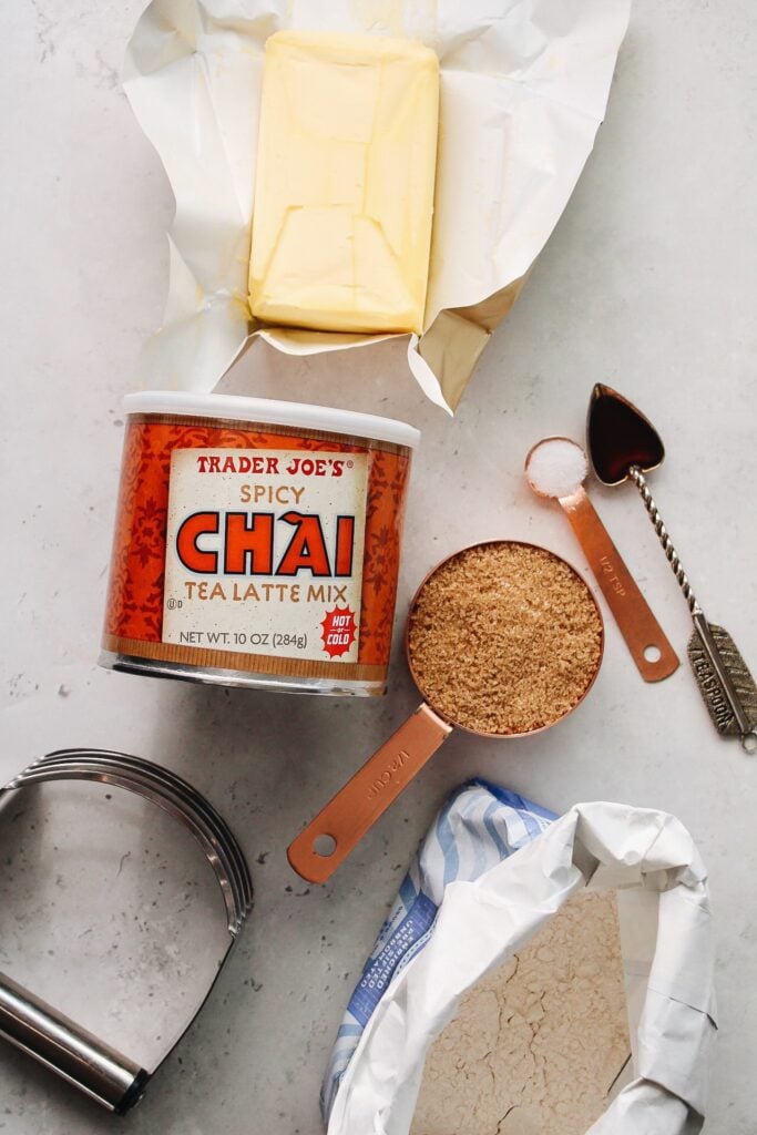 Chai shortbread cookie ingredients