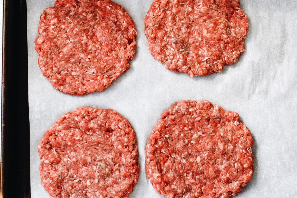 California burger Pattie’s before cooking