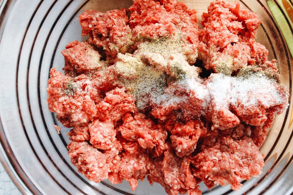 Ground beef with seasonings