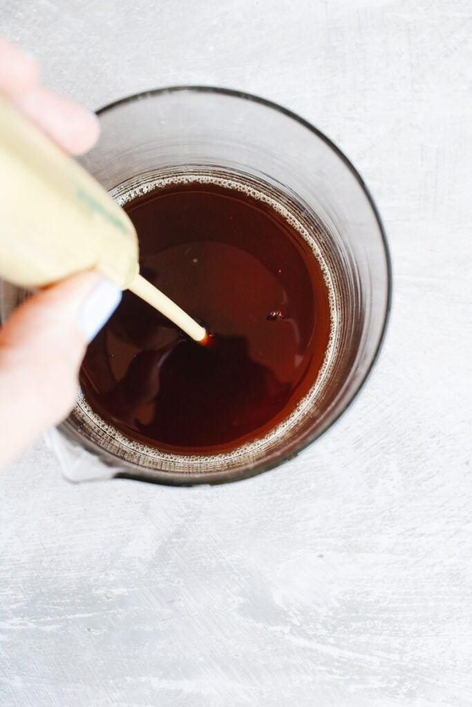 black tea in a clear glass